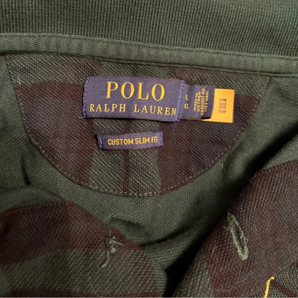 Polo Ralph Lauren Men’s Size L Green & Blue Plaid Long Sleeve Shirt - Picture 3 of 4